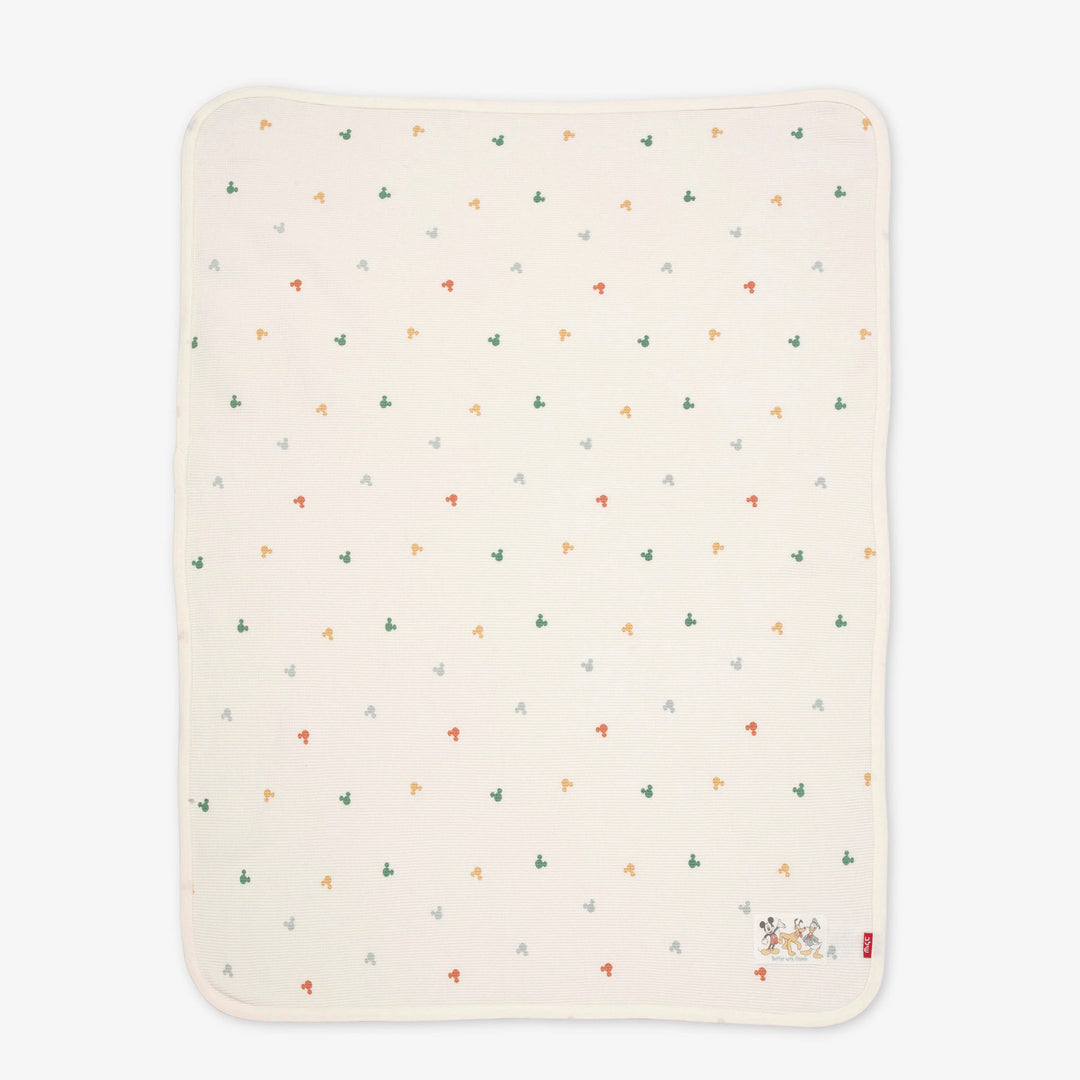 שמיכת וופל לעגלה מיקי שמנת