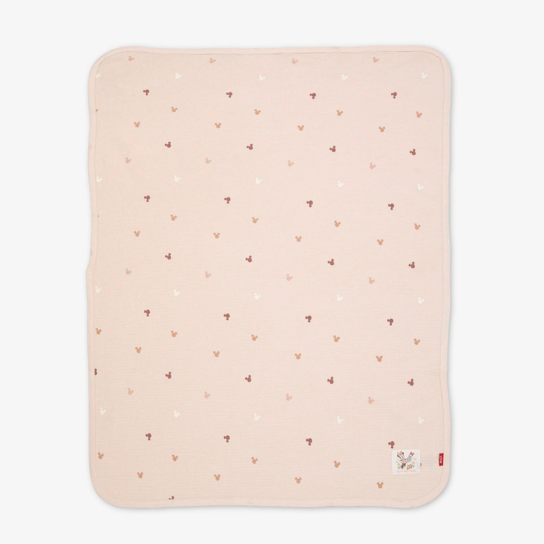 שמיכת וופל לעגלה מיקי ורוד