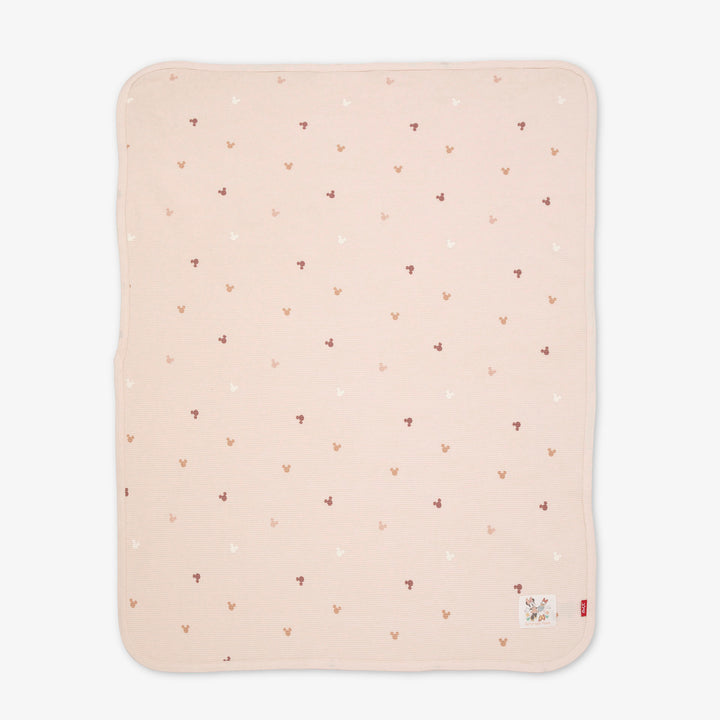 שמיכת וופל לעגלה מיקי ורוד