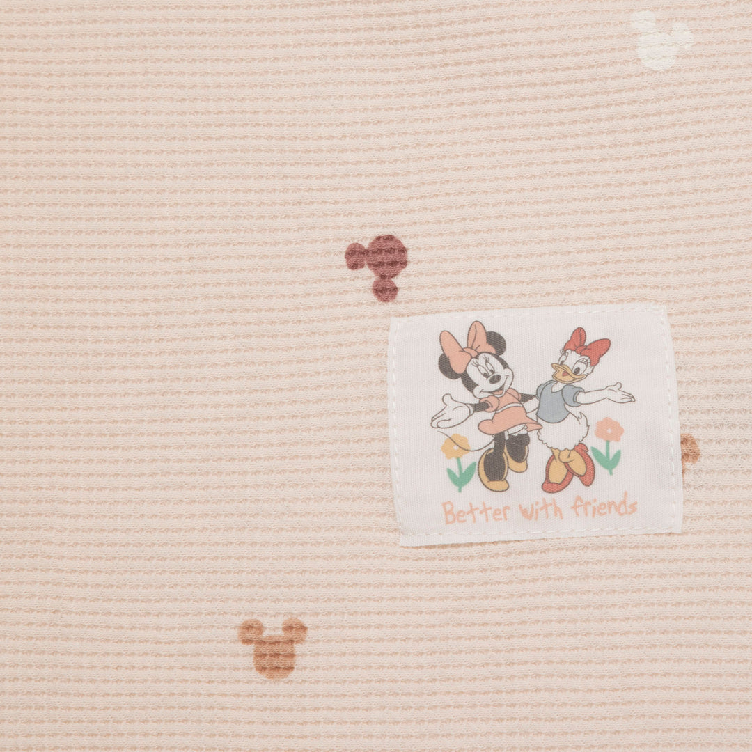 שמיכת וופל לעגלה מיקי ורוד