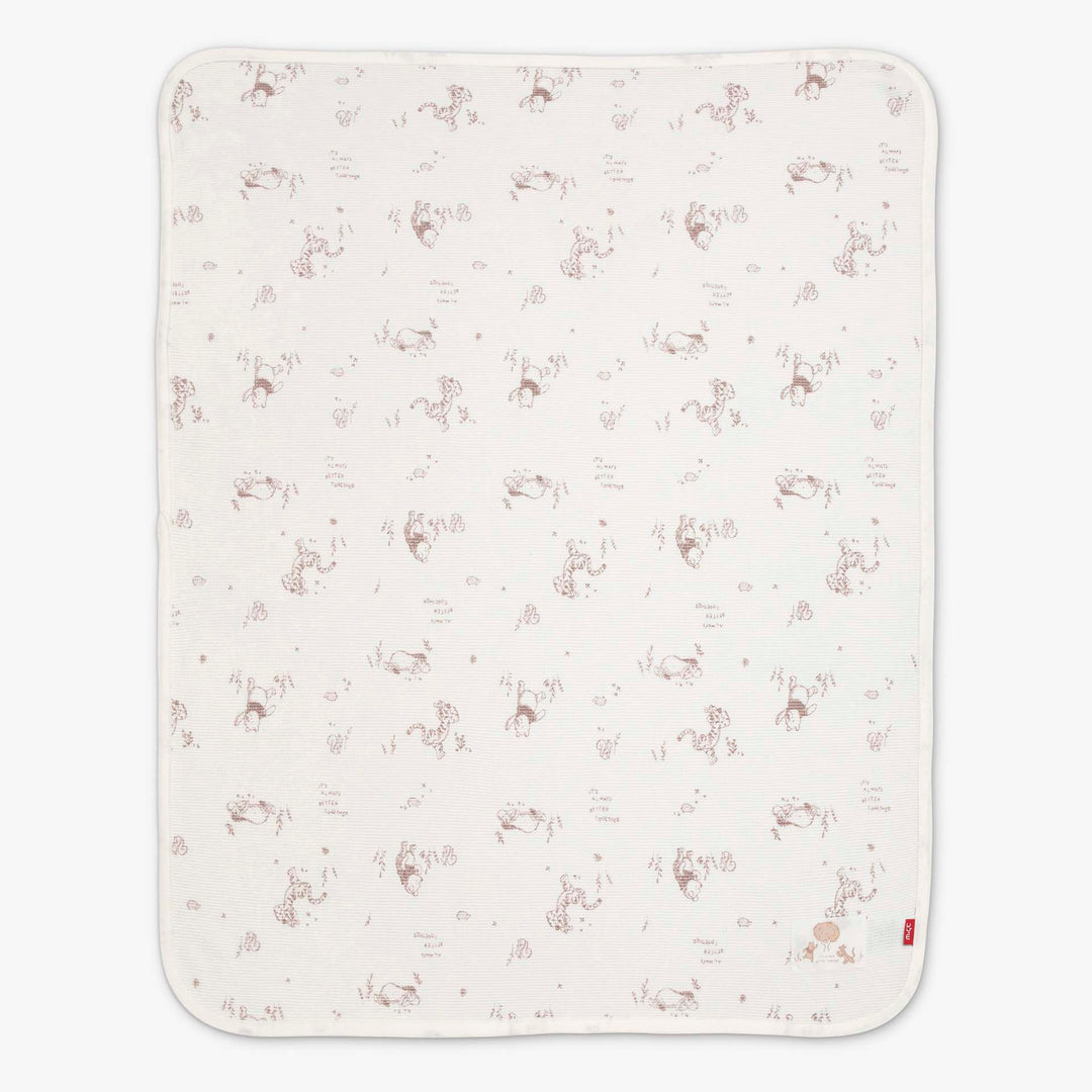 שמיכת וופל לעגלה פו הדב שמנת