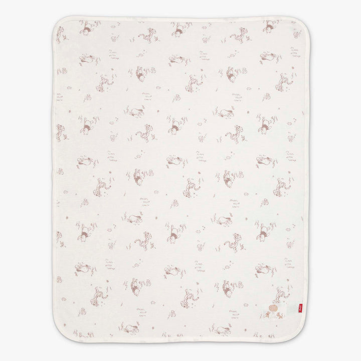 שמיכת וופל לעגלה פו הדב שמנת