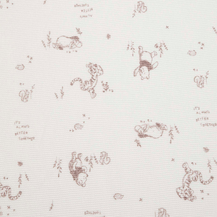 שמיכת וופל לעגלה פו הדב שמנת