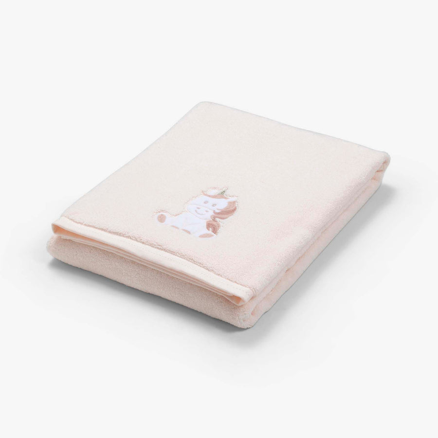 מגבת גוף עם רקמה חד קרן ורוד