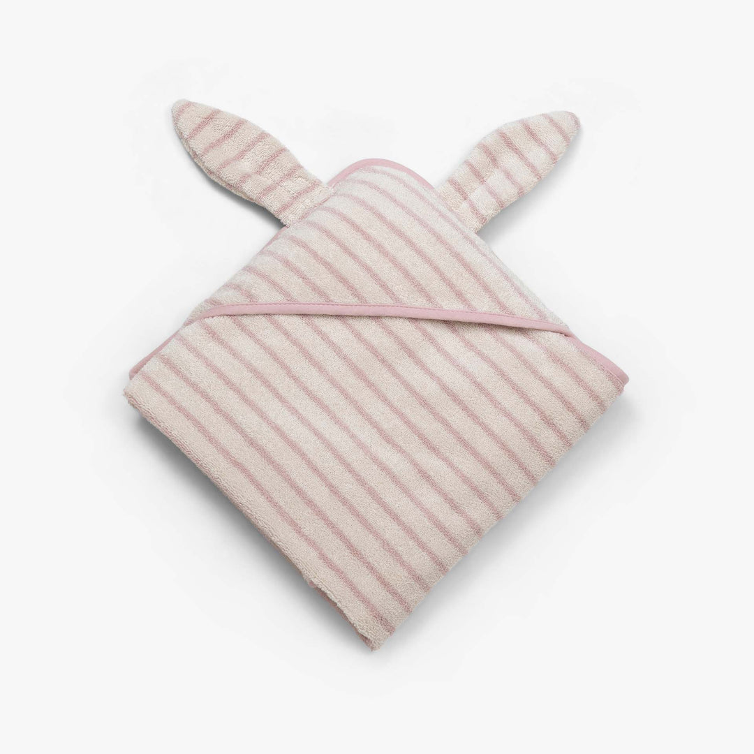 מגבת קפוצ'ון קטנה פסים ורוד