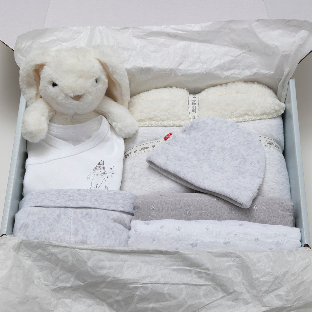 מארז מתנה לבן אפור