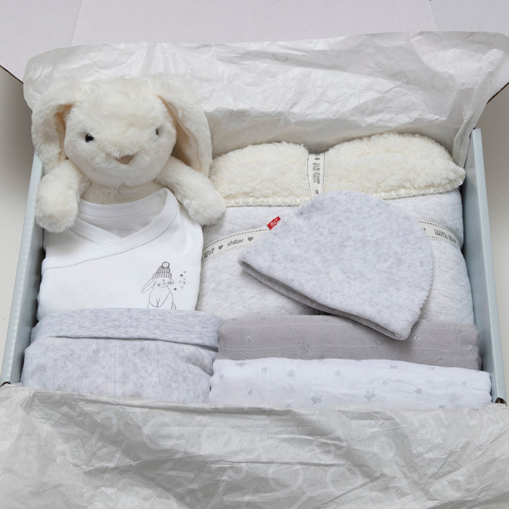 מארז מתנה לבן אפור