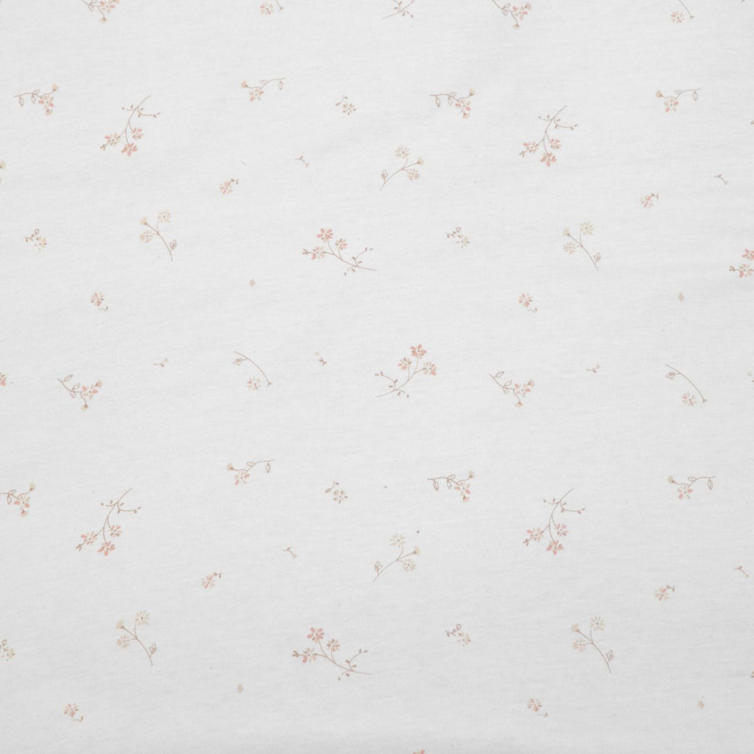 סט מצעים לעריסה פרחים שמנת