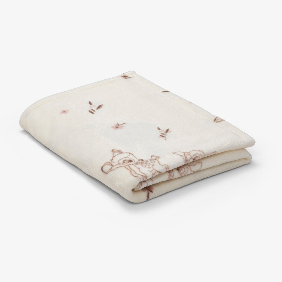 שמיכת קורל פליז למיטה במבי שמנת