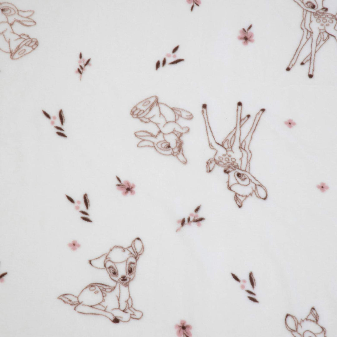 שמיכת קורל פליז למיטה במבי שמנת