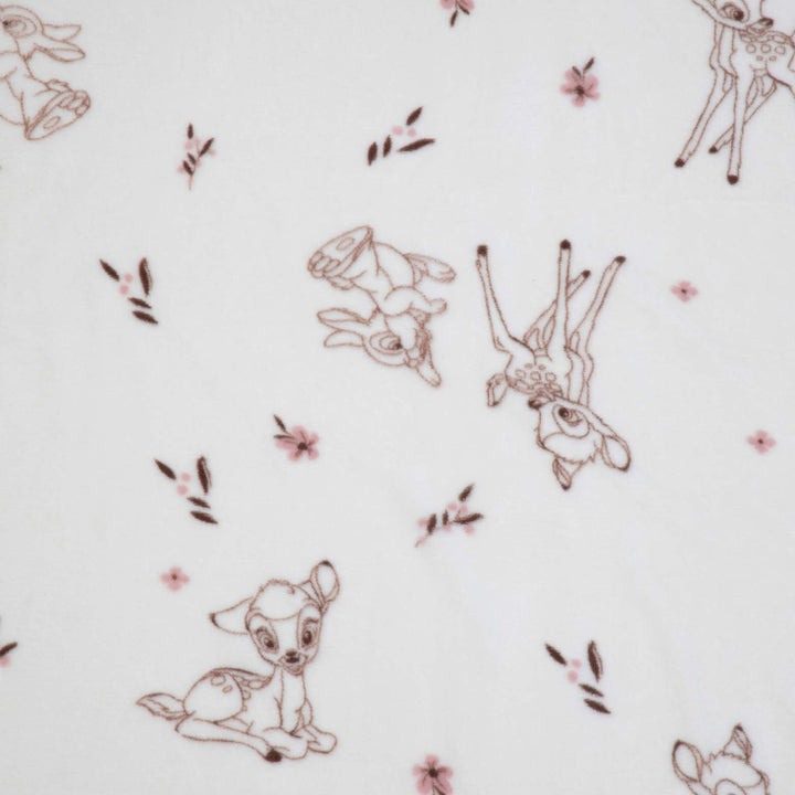 שמיכת קורל פליז למיטה במבי שמנת