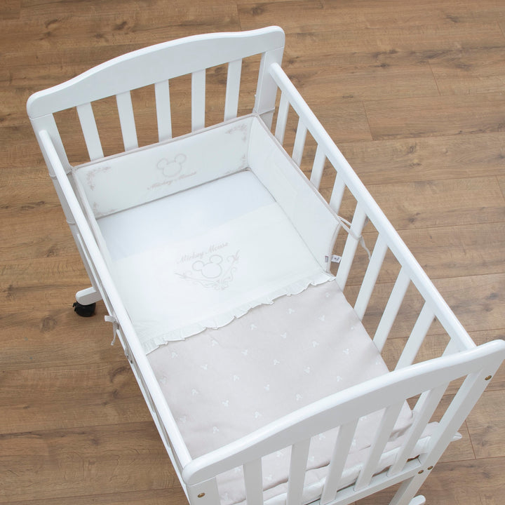 סט מצעים לעריסה מיקי בז'