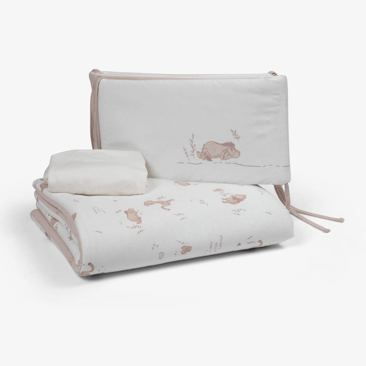 סט מצעים לעריסה פו הדב שמנת