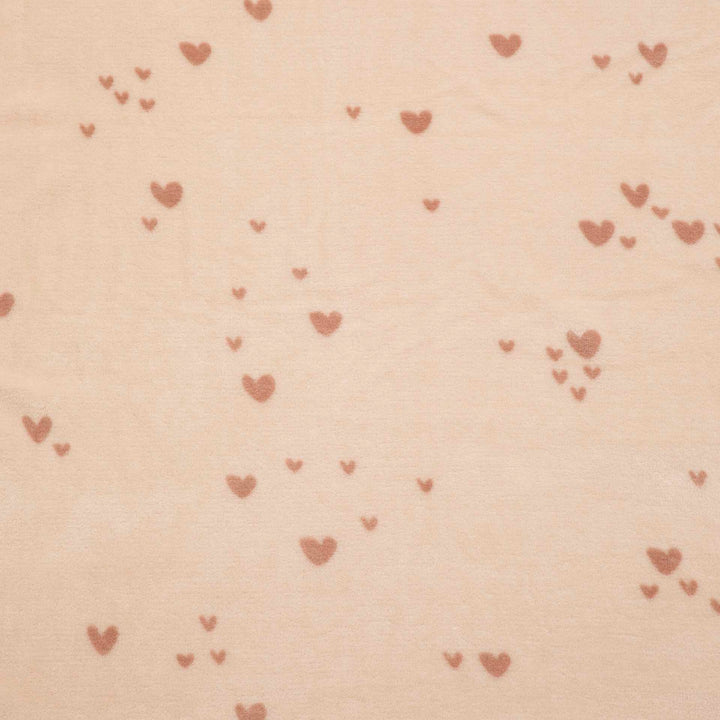 שמיכת קורל פליז לעגלה לבבות ורוד