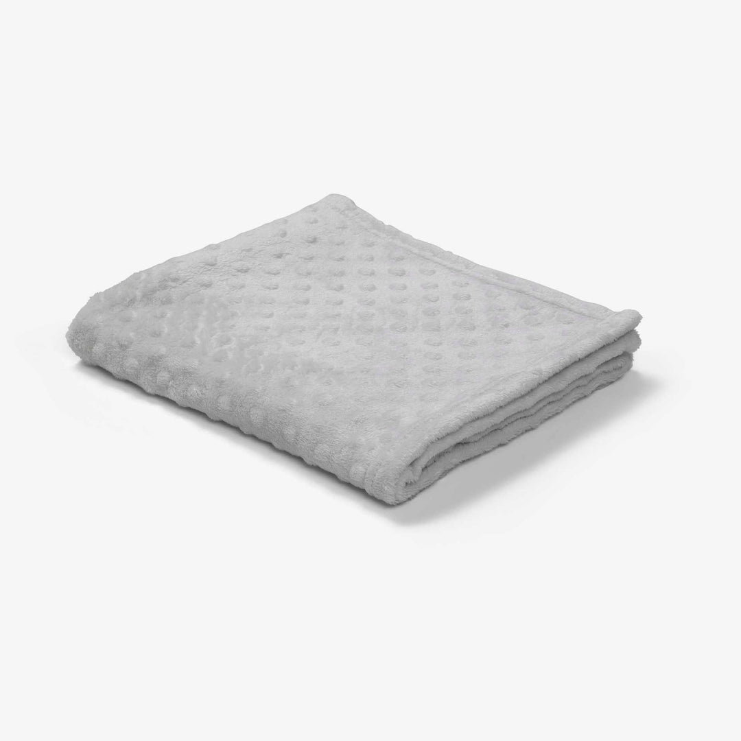 שמיכת קורל פליז לעגלה נקודות אפור