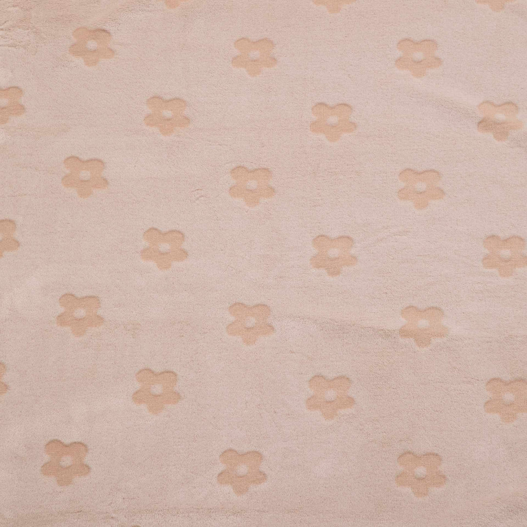 שמיכת קורל פליז לעגלה פרחים ורוד