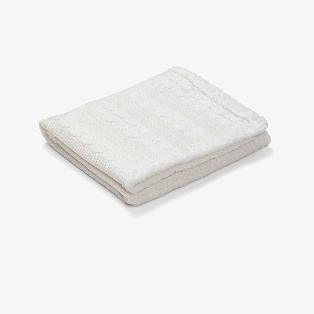 שמיכת צמות ופרווה דו-צדדית לעגלה שמנת