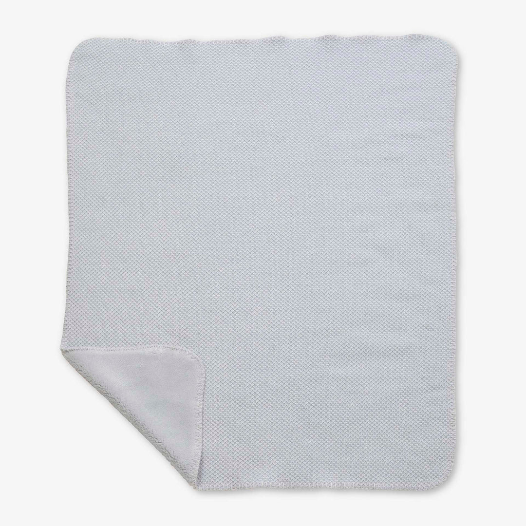 שמיכה סריג ופרווה דו-צדדית לעגלה אפור