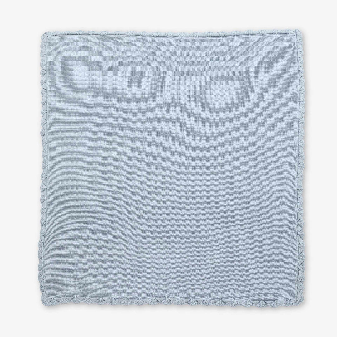 שמיכה סרוגה לעגלה  תכלת