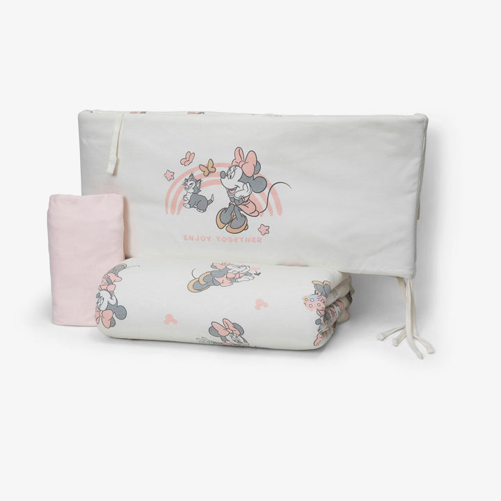 סט מצעים למיטה מיני ורוד