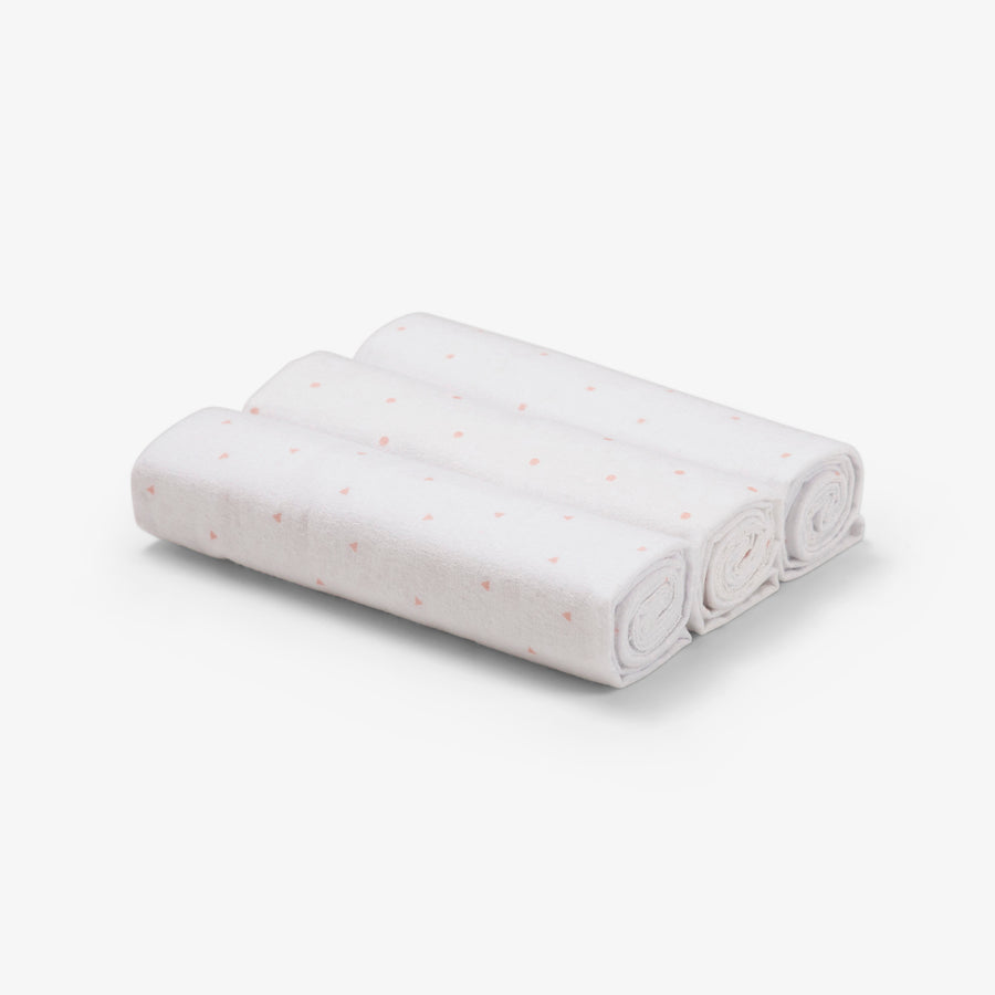 שלישיית חיתולי פלנל כוכבים ורוד