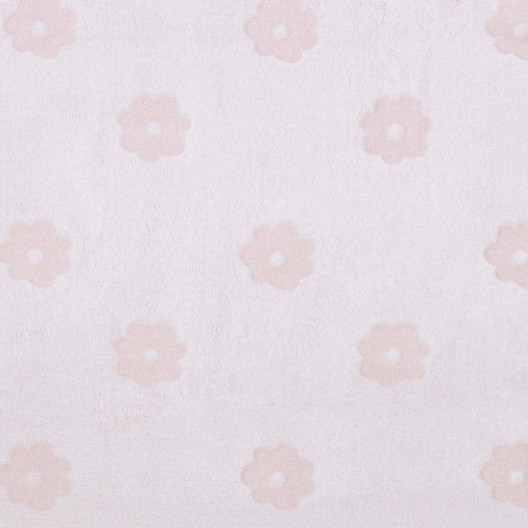 שמיכת קורל פליז לעגלה פרחים ורוד