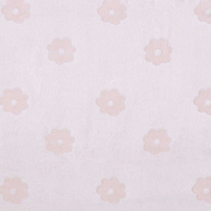 שמיכת קורל פליז לעגלה פרחים ורוד