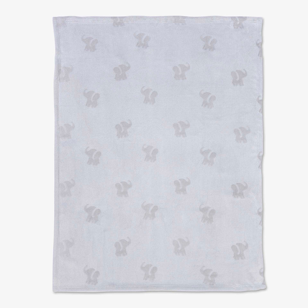 שמיכת קורל פליז לעגלה פילונים אפור