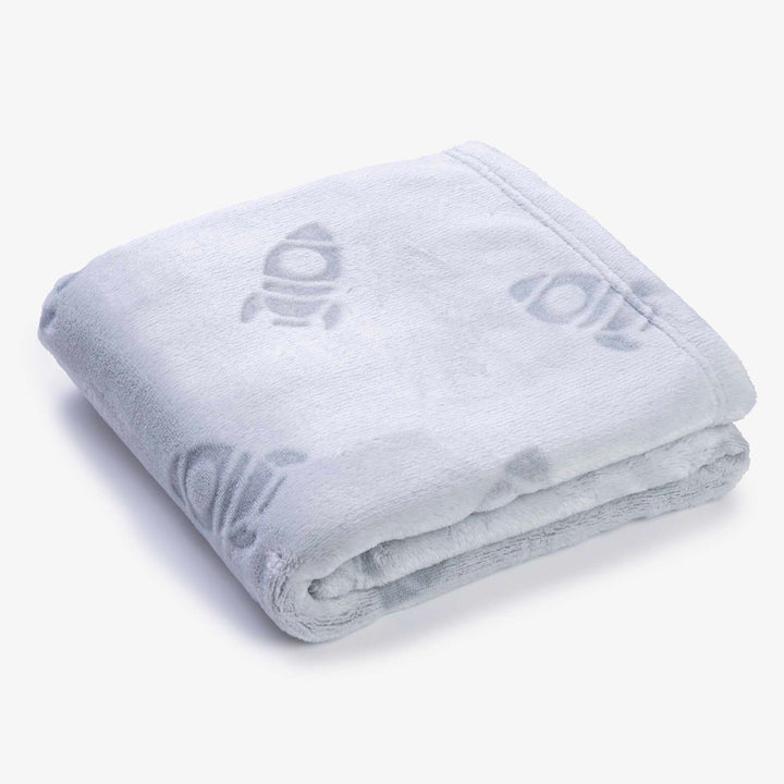 שמיכת קורל פליז לעגלה חלליות תכלת