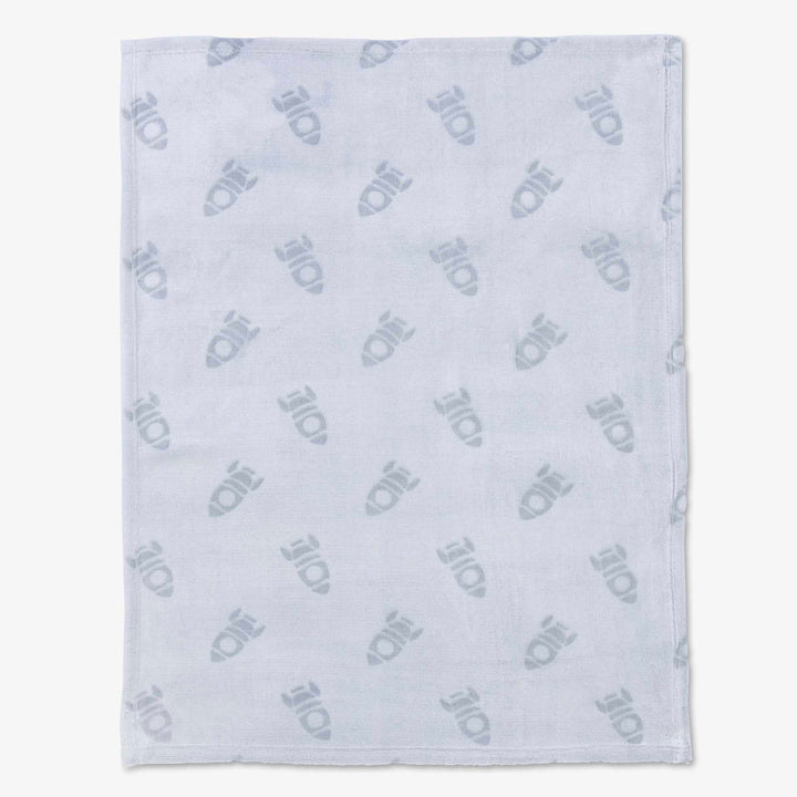 שמיכת קורל פליז לעגלה חלליות תכלת