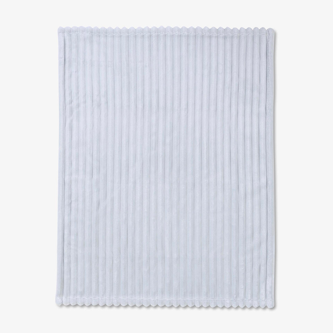 שמיכת קורל פליז לעגלה פסים תכלת