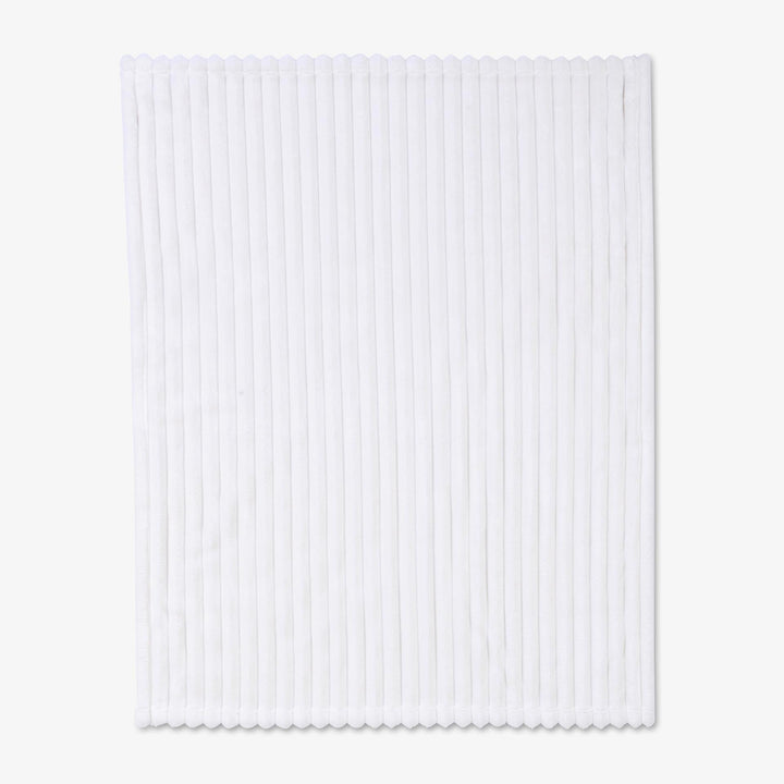 שמיכת קורל פליז לעגלה פסים שמנת