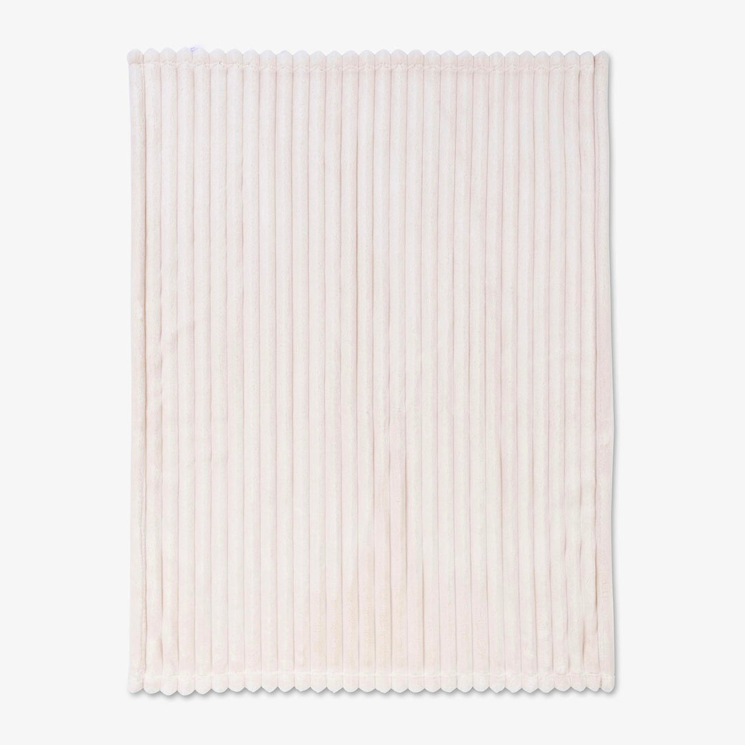 שמיכת קורל פליז לעגלה פסים אבן