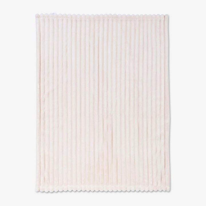 שמיכת קורל פליז לעגלה פסים אבן