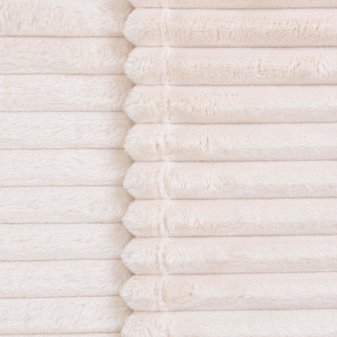 שמיכת קורל פליז לעגלה פסים אבן