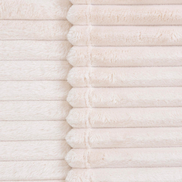 שמיכת קורל פליז לעגלה פסים אבן