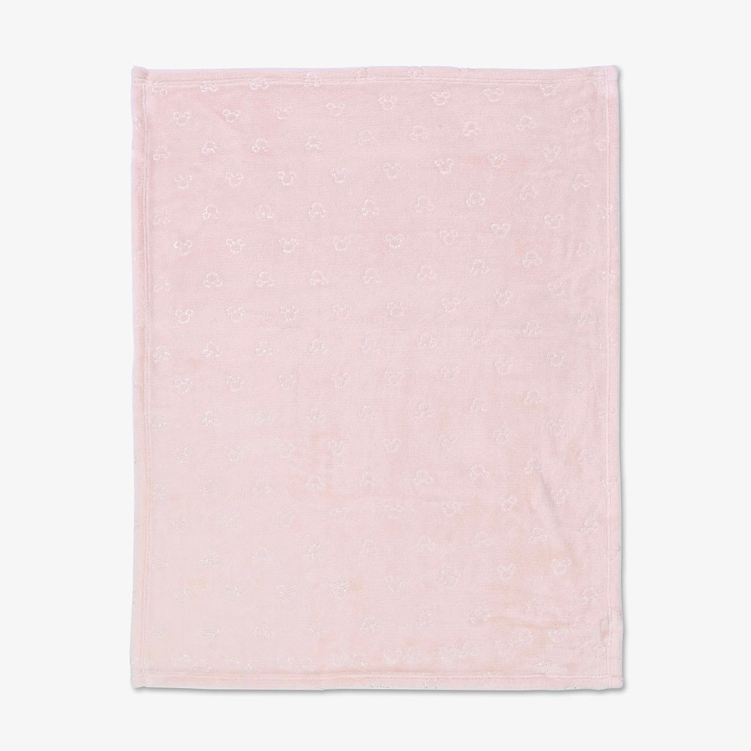 שמיכת קורל פליז לעגלה מיקי פויל ורוד