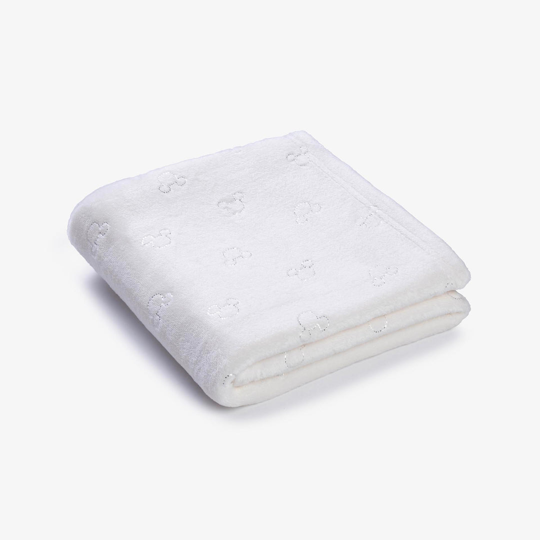 שמיכת קורל פליז לעגלה מיקי פויל שמנת