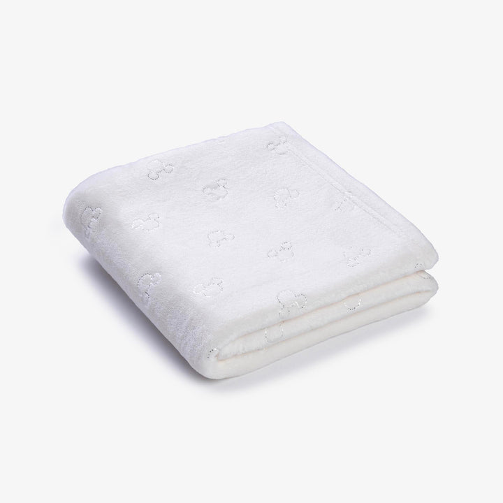 שמיכת קורל פליז לעגלה מיקי פויל שמנת