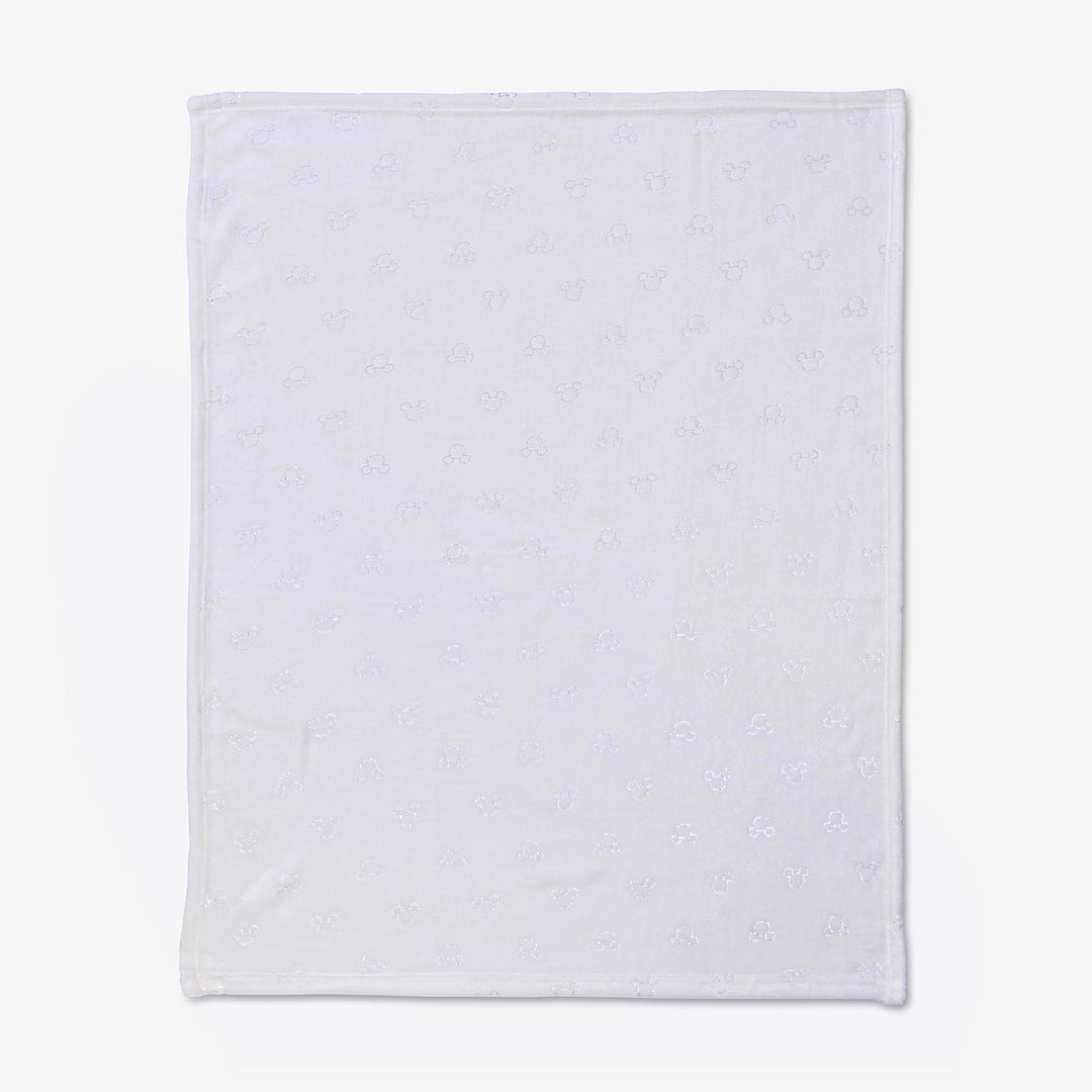 שמיכת קורל פליז לעגלה מיקי פויל שמנת