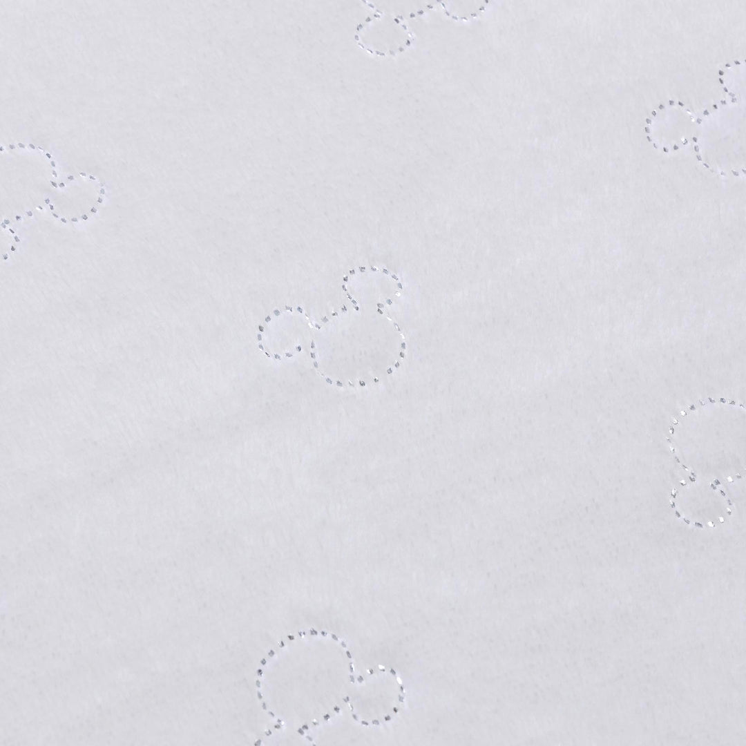 שמיכת קורל פליז לעגלה מיקי פויל שמנת