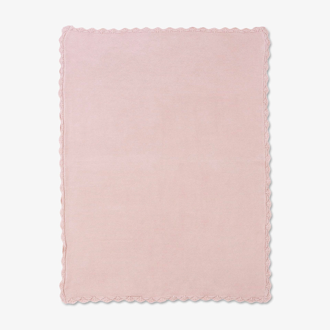 שמיכה סרוגה לעגלה  ורוד