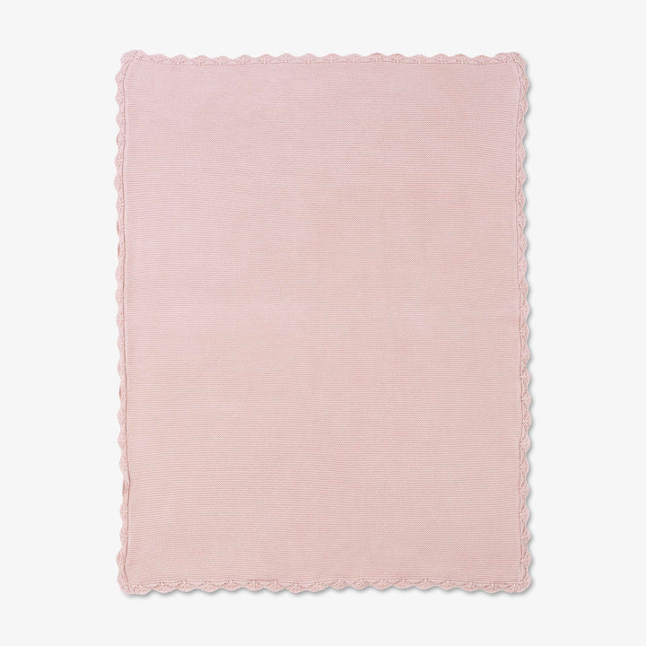 שמיכה סרוגה לעגלה  ורוד