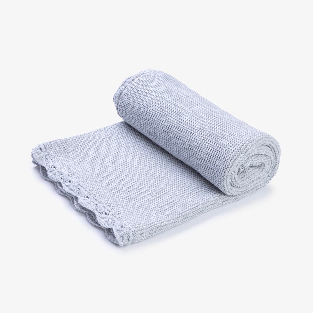 שמיכה סרוגה לעגלה  תכלת