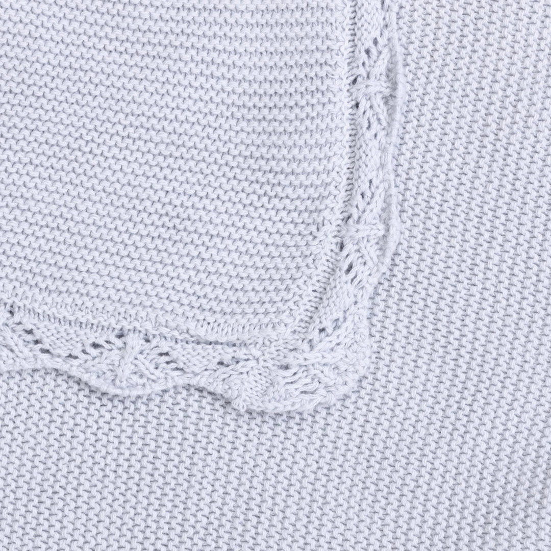 שמיכה סרוגה לעגלה  תכלת