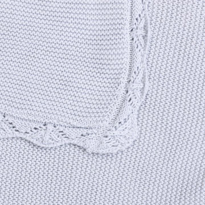 שמיכה סרוגה לעגלה  תכלת