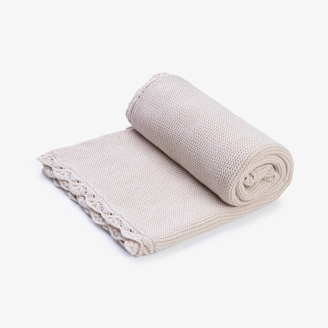 שמיכה סרוגה לעגלה  קפוצינו