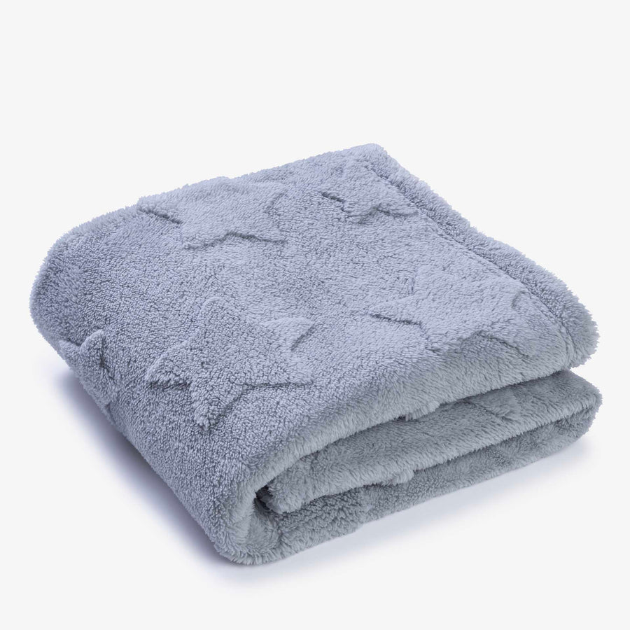 שמיכת קורל פליז למיטה כוכבים תכלת