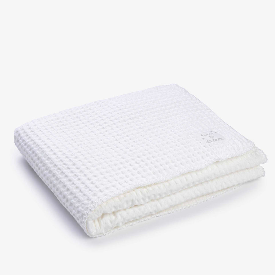 שמיכה וופל ופרווה דו-צדדית לעגלה שמנת