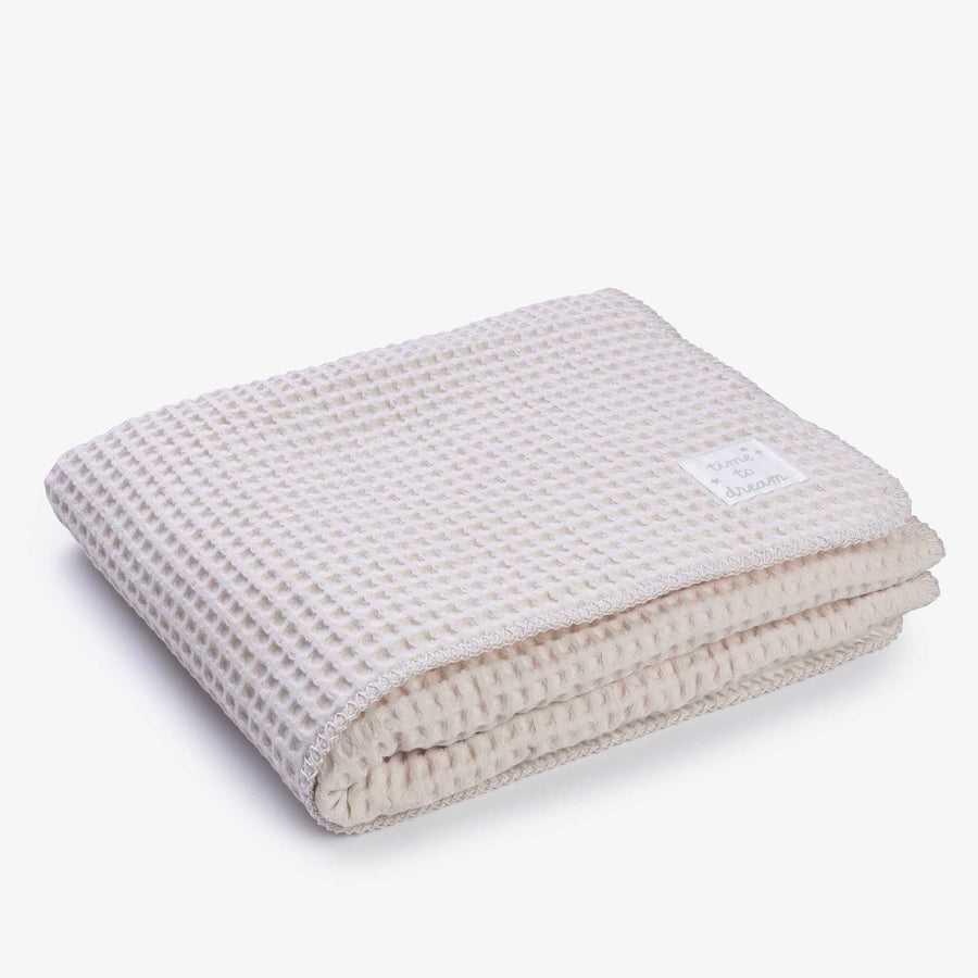 שמיכה וופל ופרווה דו-צדדית לעגלה אבן